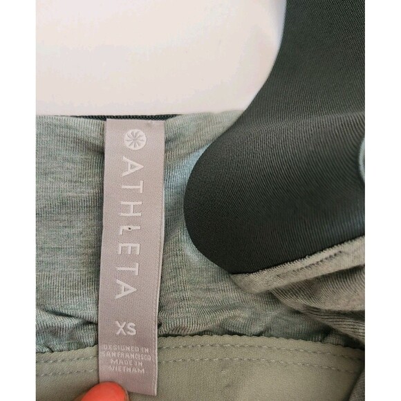 Athleta Santorini Tennis Dress SZ XS Sage Green V-Neck Sleeveless Activewear - Picture 8 of 13